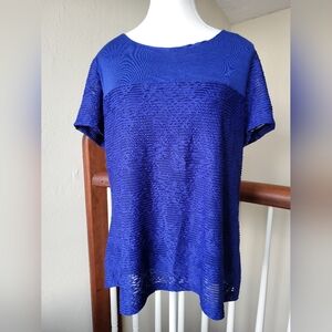 Cobalt blue size XL short sleeve women's work top Calvin Klein
